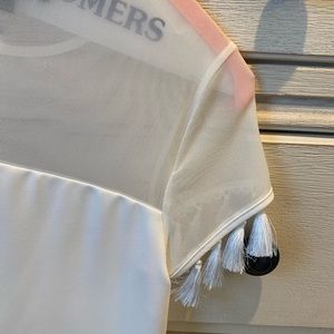 Lulus White Dress - Tassel sleeves - XS